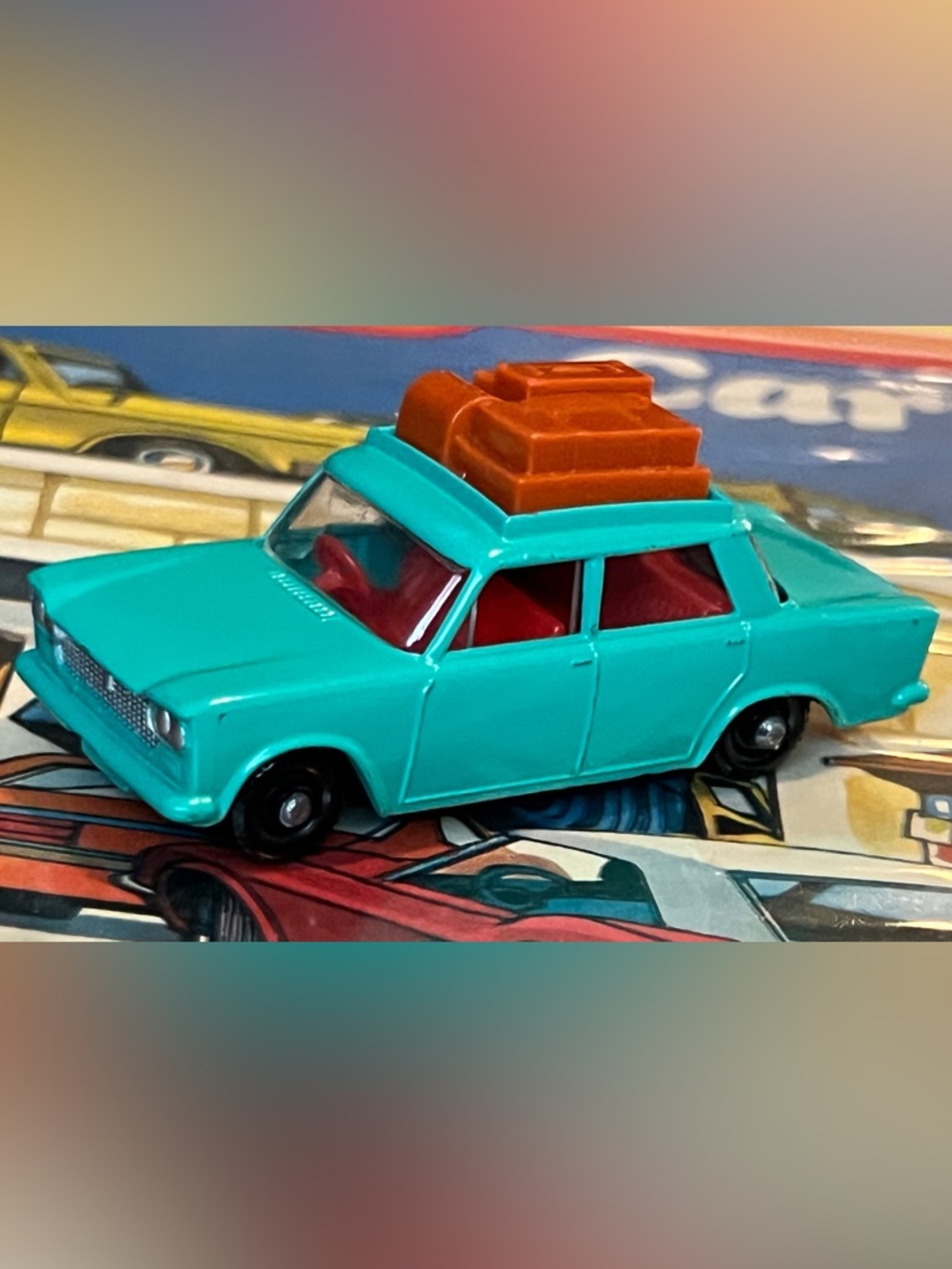 Vintage 1960s Matchbox Series No. 56 Fiat 1500 Lesney Turquoise Blue Greenwood